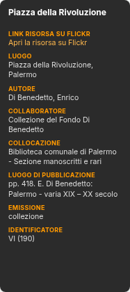 Retro di una scheda cartolina con i metadati e il link Apri la risorsa su Flickr