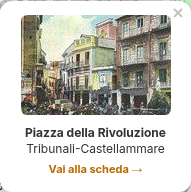 Popup di anteprima di una cartolina cliccata sulla mappa, con link alla scheda