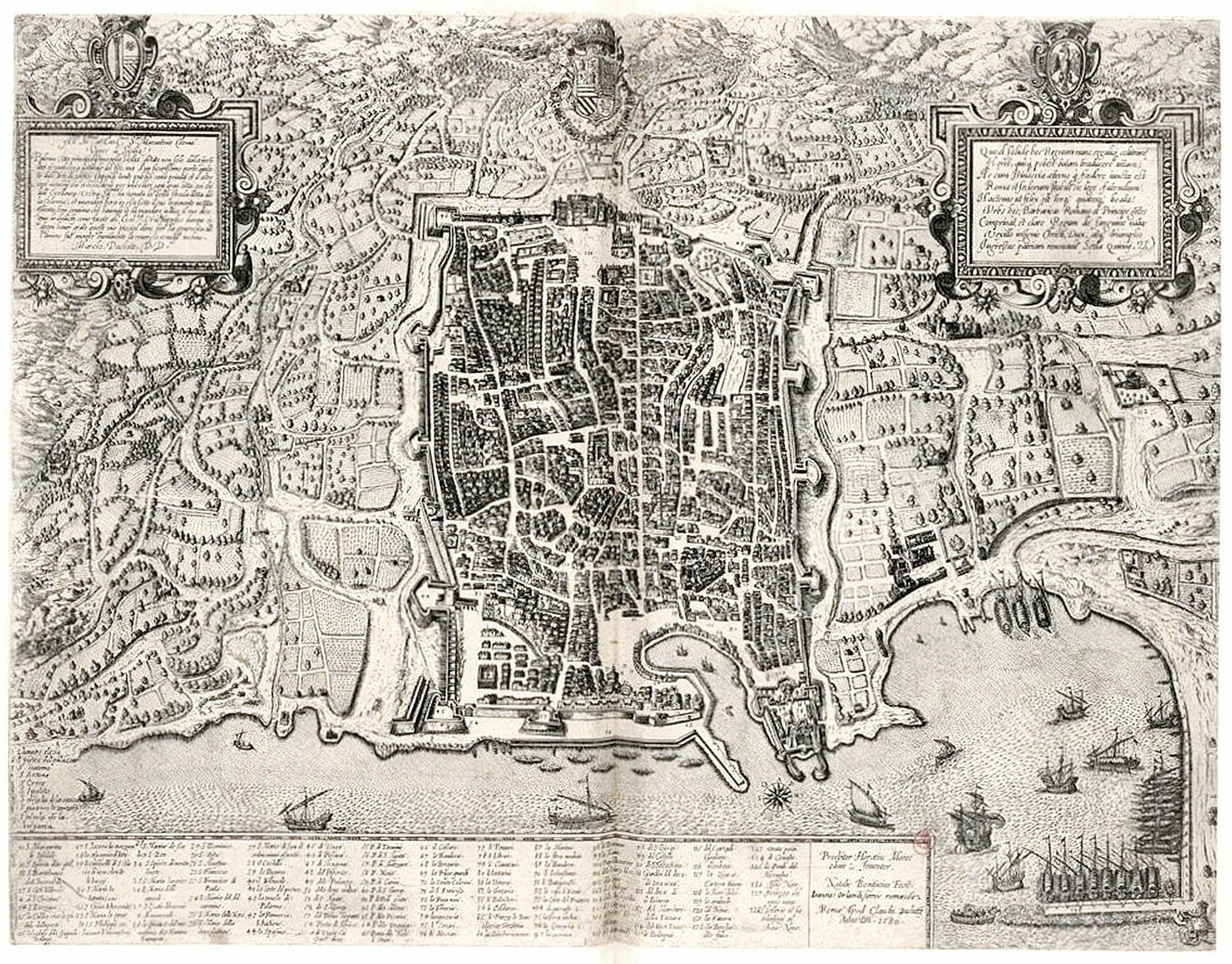 Città di Palermo 1580 - carta di Maiocco e Bonifacio