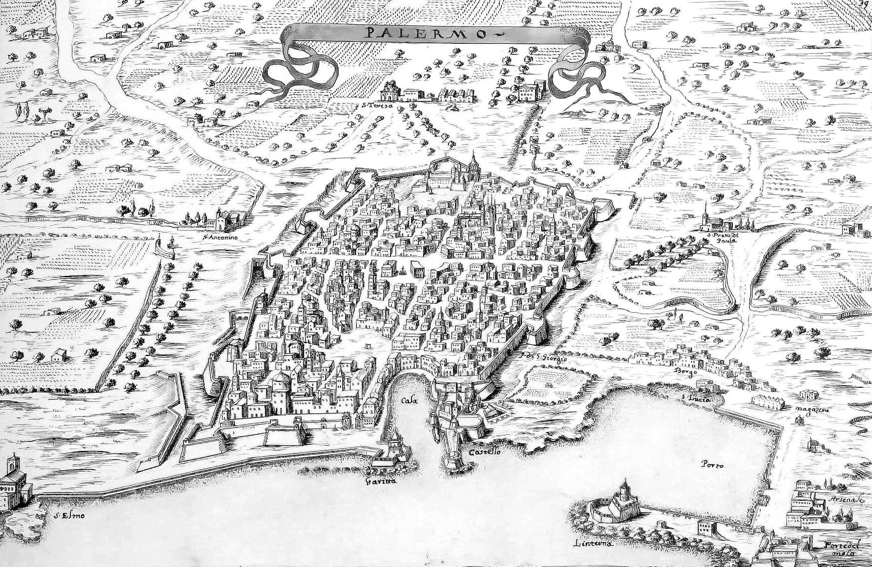 Veduta di Palermo nel 1677